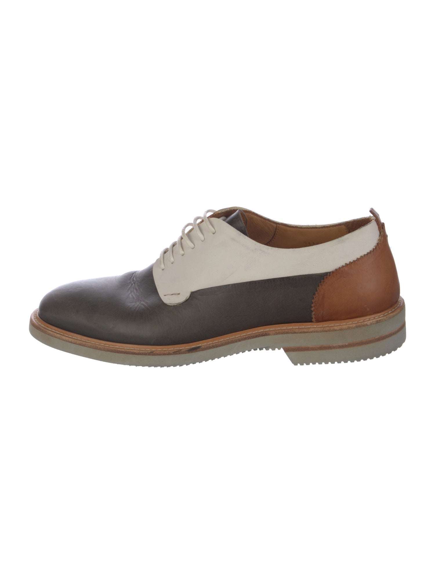 Alexander McQueen Leather Colorblock Pattern Oxfords