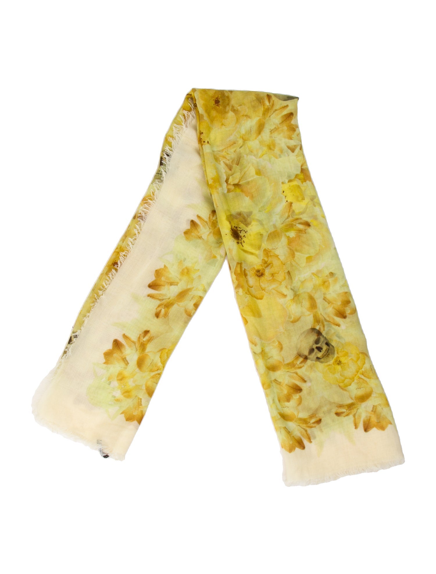 Alexander McQueen Silk Floral Print Scarf