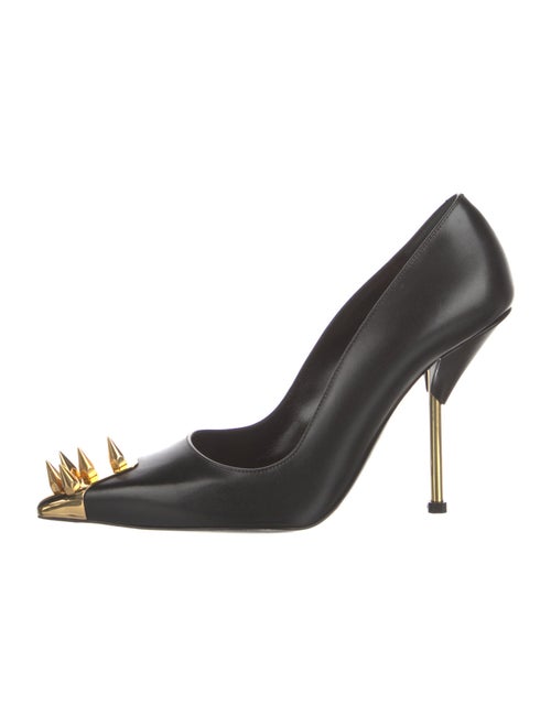 Alexander McQueen Leather Colorblock Pattern Pumps