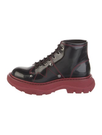 Alexander McQueen Leather Combat Boots