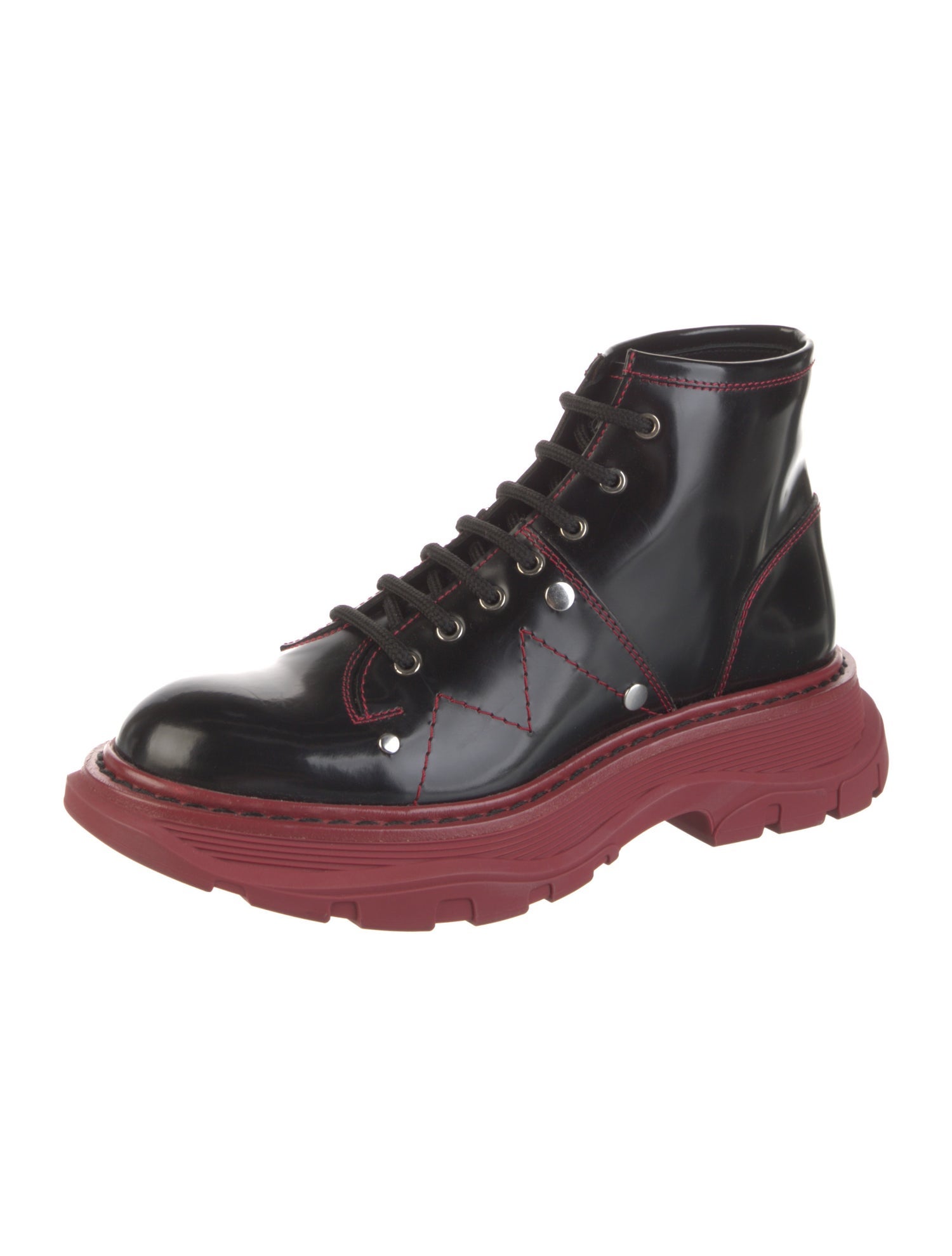 Alexander McQueen Leather Combat Boots
