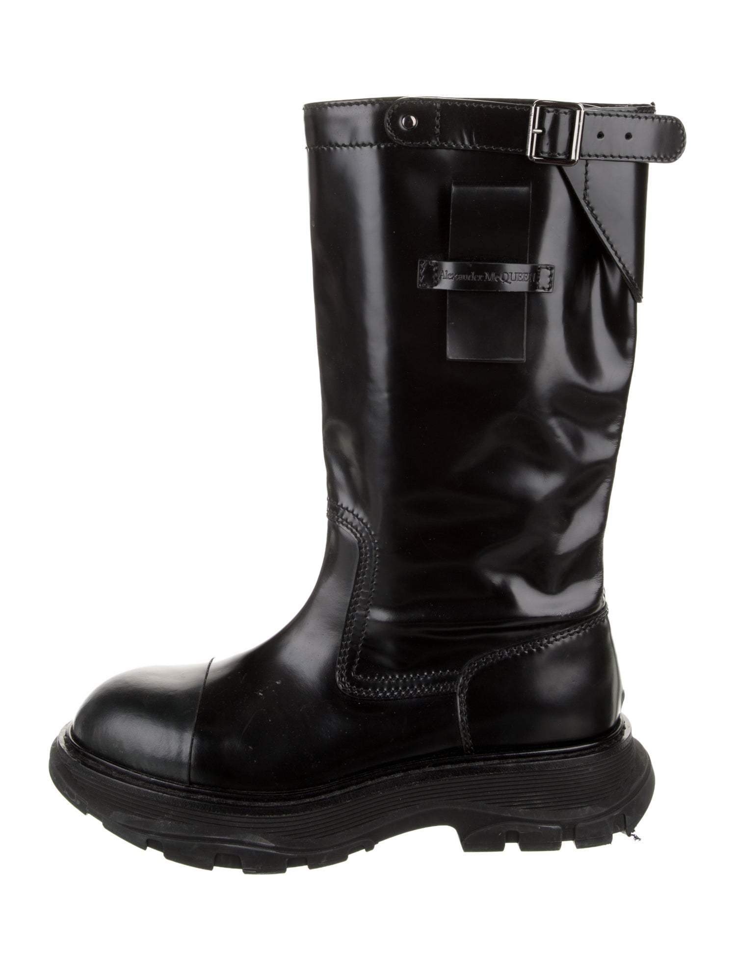 Alexander McQueen Leather Combat Boots