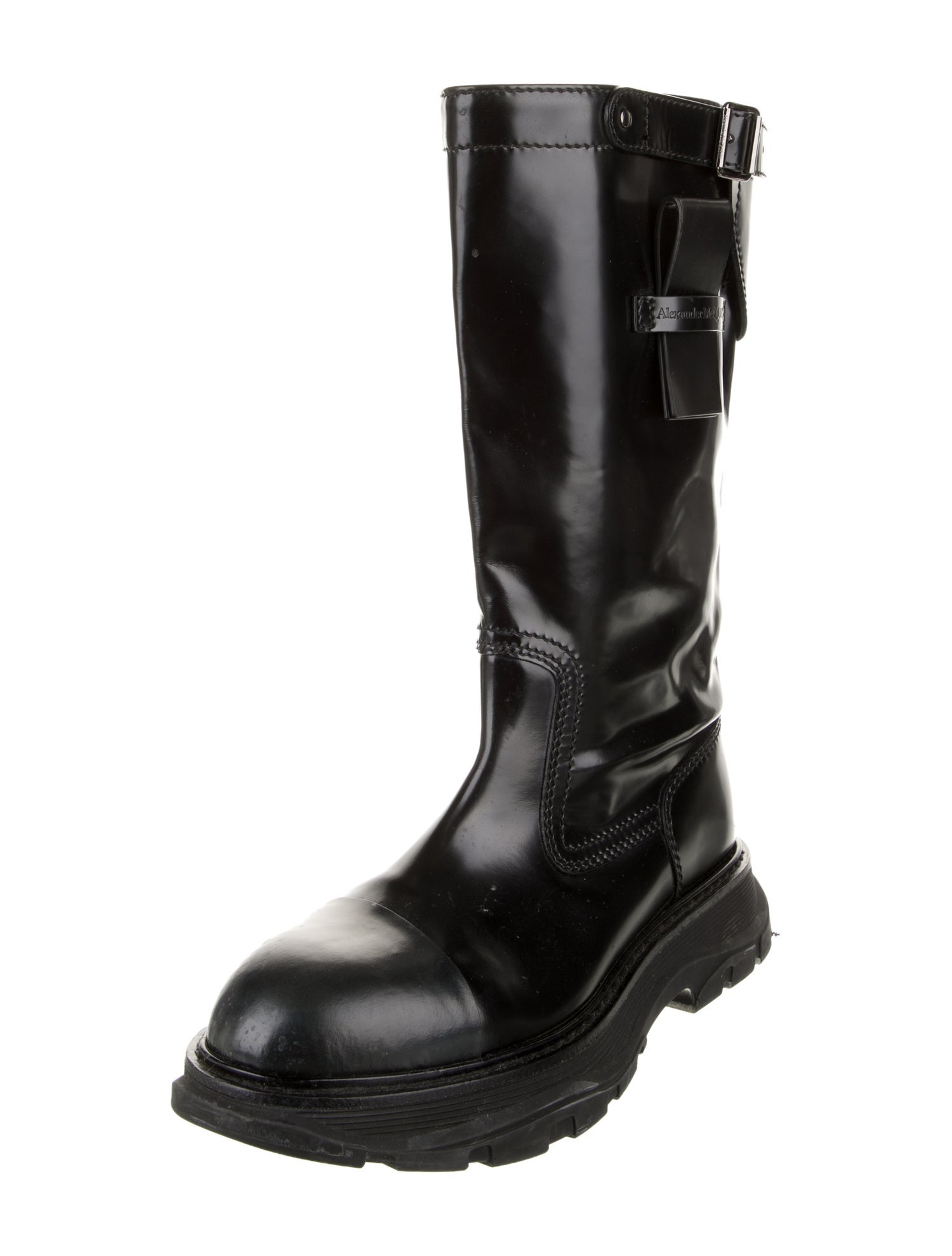 Alexander McQueen Leather Combat Boots