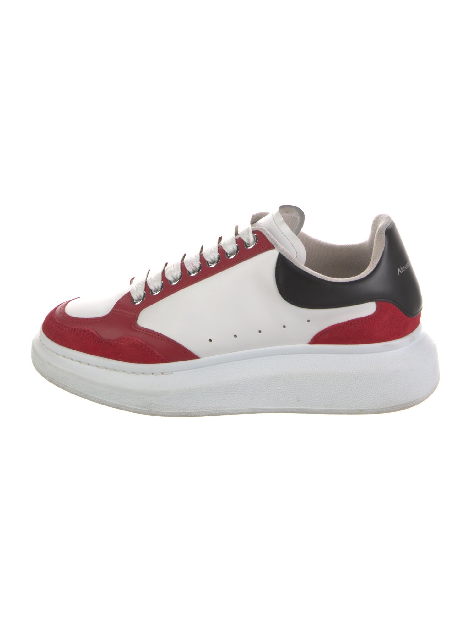 Alexander McQueen Leather Colorblock Pattern Chunky Sneakers