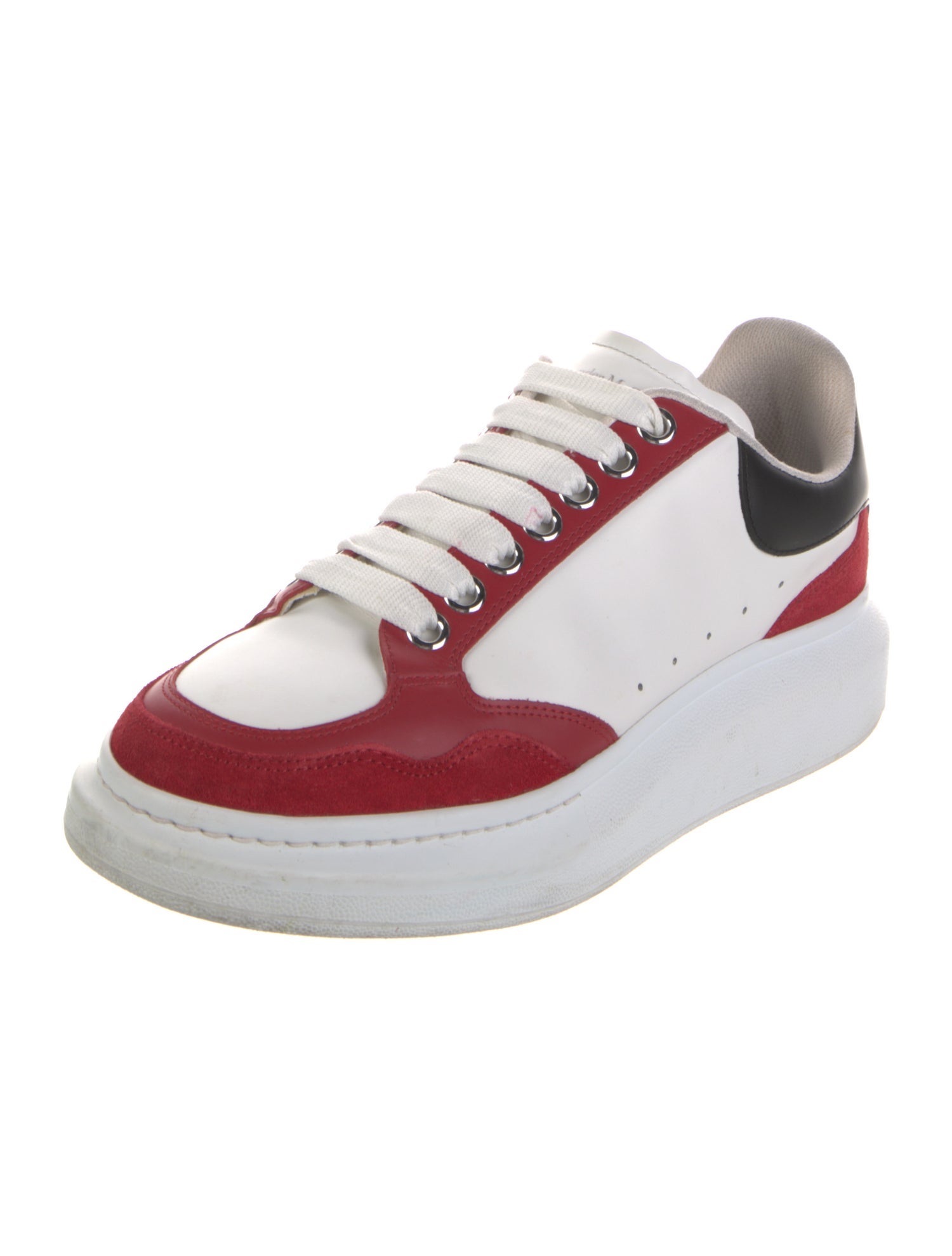 Alexander McQueen Leather Colorblock Pattern Chunky Sneakers