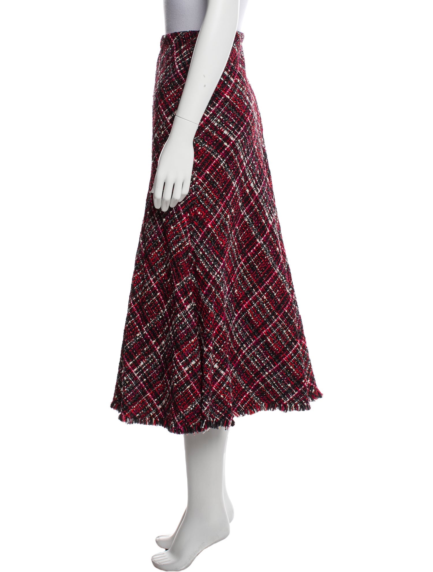 Alexander McQueen Plaid Print Midi Length Skirt
