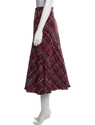 Alexander McQueen Plaid Print Midi Length Skirt