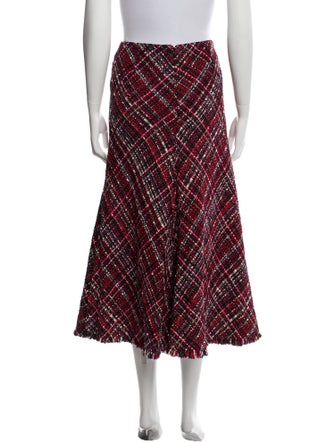 Alexander McQueen Plaid Print Midi Length Skirt