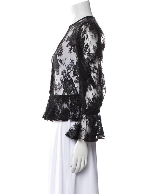 Alexander McQueen Lace Pattern Crew Neck Blouse