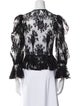 Alexander McQueen Lace Pattern Crew Neck Blouse