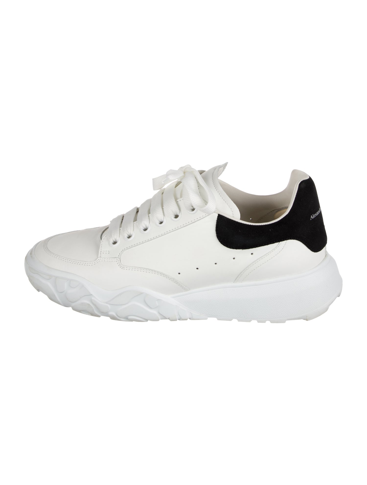 Alexander McQueen Leather Colorblock Pattern Sneakers