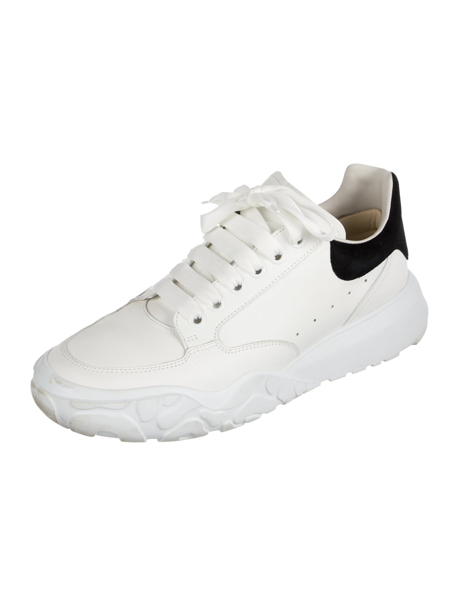 Alexander McQueen Leather Colorblock Pattern Sneakers