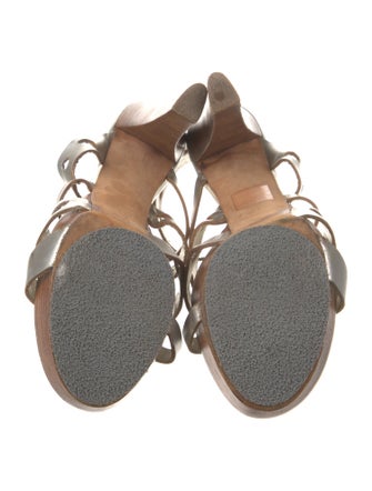 Alexander McQueen Leather Colorblock Pattern Sandals