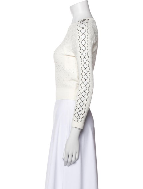 Alexander McQueen Crew Neck Three-Quarter Sleeve Crop Top