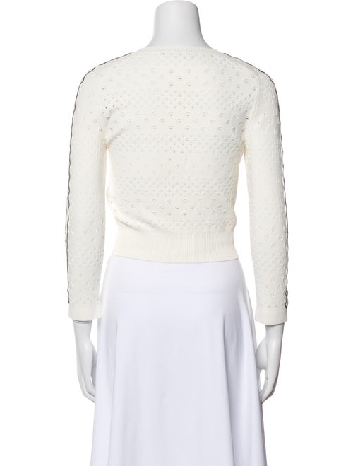 Alexander McQueen Crew Neck Three-Quarter Sleeve Crop Top