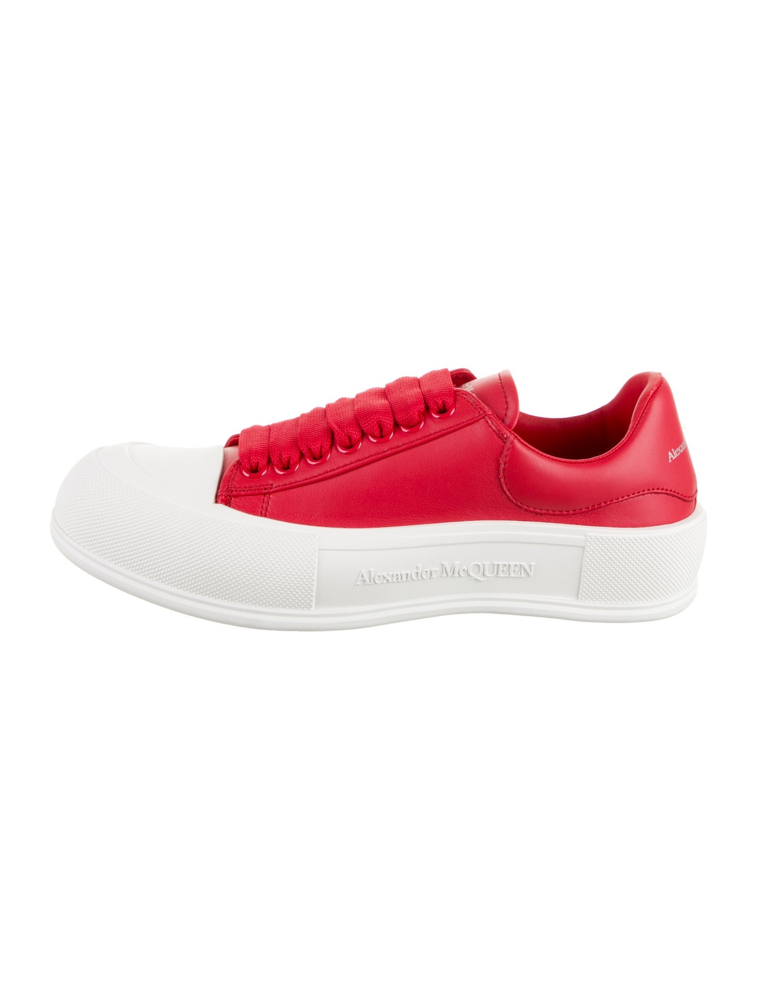 Alexander McQueen Leather Colorblock Pattern Sneakers