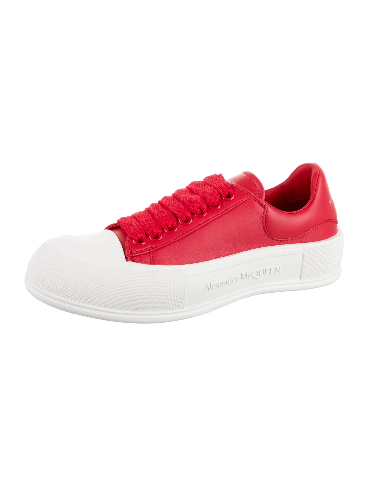 Alexander McQueen Leather Colorblock Pattern Sneakers