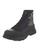 Alexander McQueen Canvas Crystal Embellishments Combat Boots