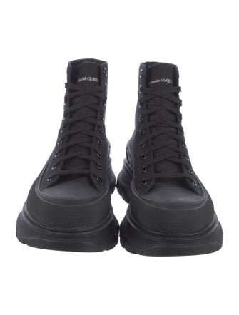 Alexander McQueen Canvas Crystal Embellishments Combat Boots