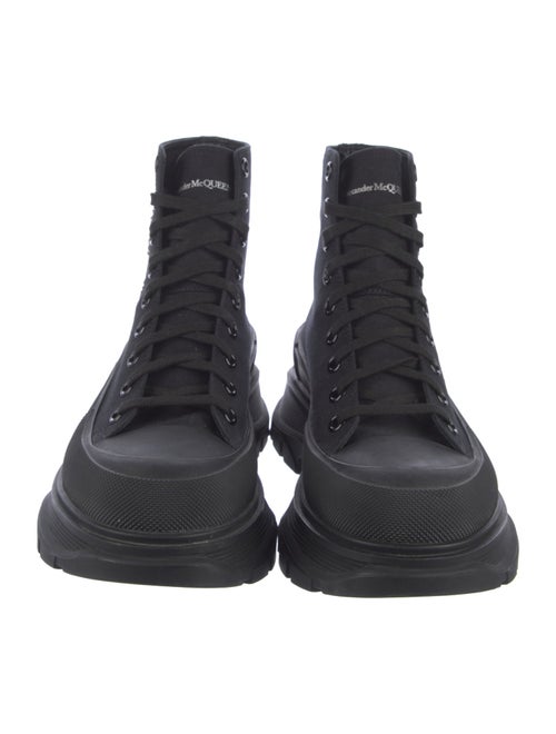 Alexander McQueen Canvas Crystal Embellishments Combat Boots