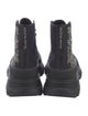Alexander McQueen Canvas Crystal Embellishments Combat Boots