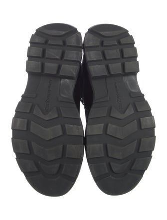 Alexander McQueen Canvas Crystal Embellishments Combat Boots