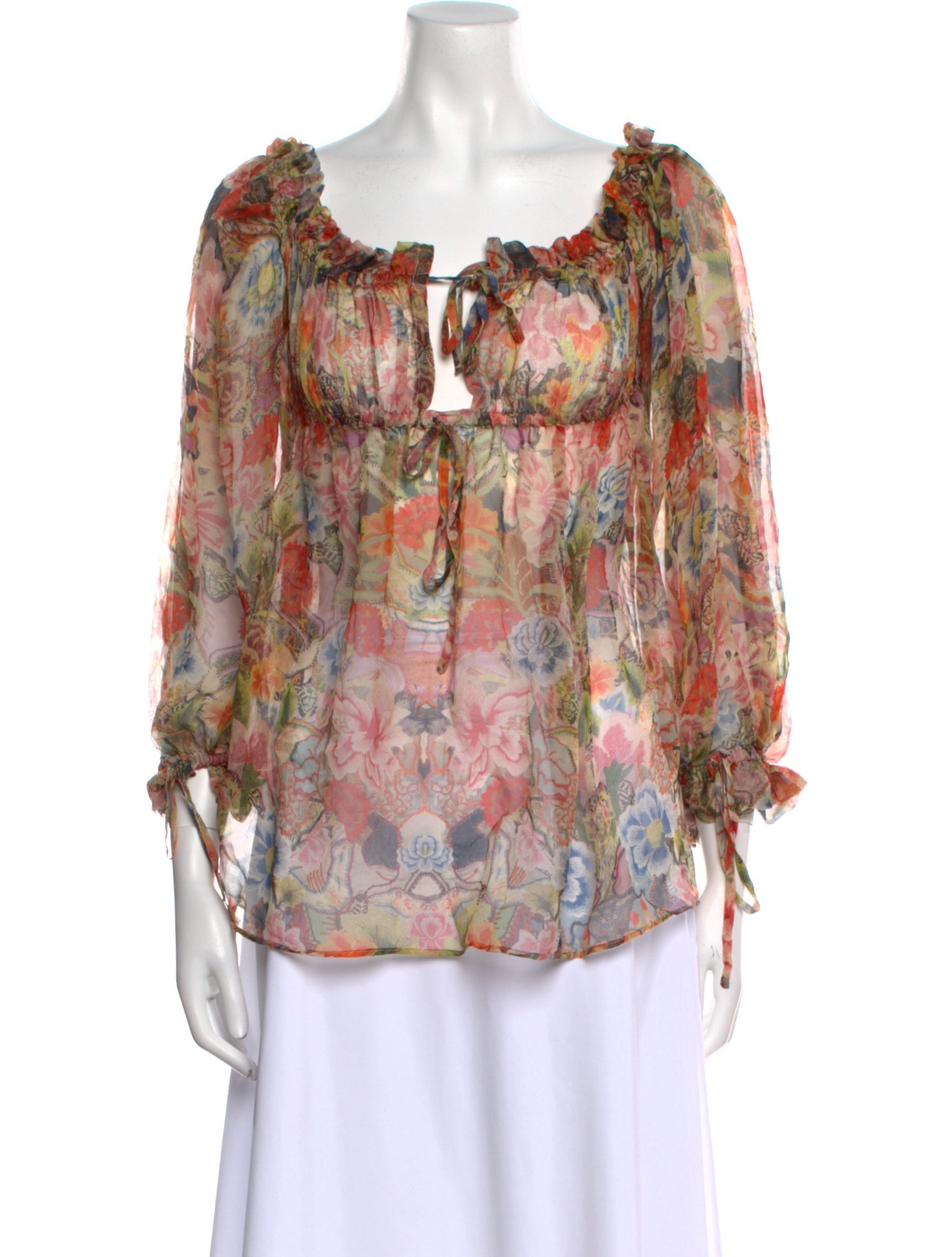 Alexander McQueen Silk Floral Print Blouse