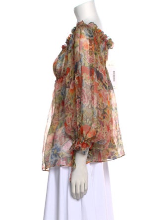 Alexander McQueen Silk Floral Print Blouse