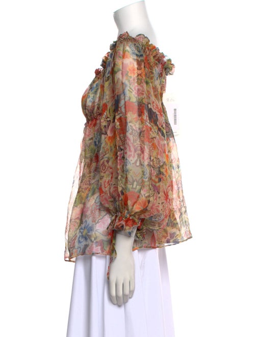 Alexander McQueen Silk Floral Print Blouse