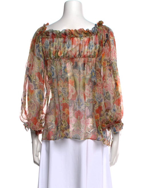 Alexander McQueen Silk Floral Print Blouse