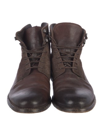 Alexander McQueen Leather Lace-Up Boots