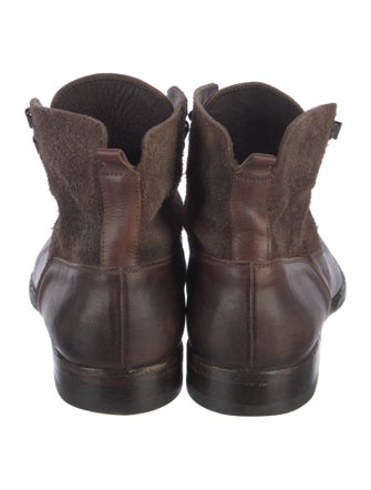 Alexander McQueen Leather Lace-Up Boots