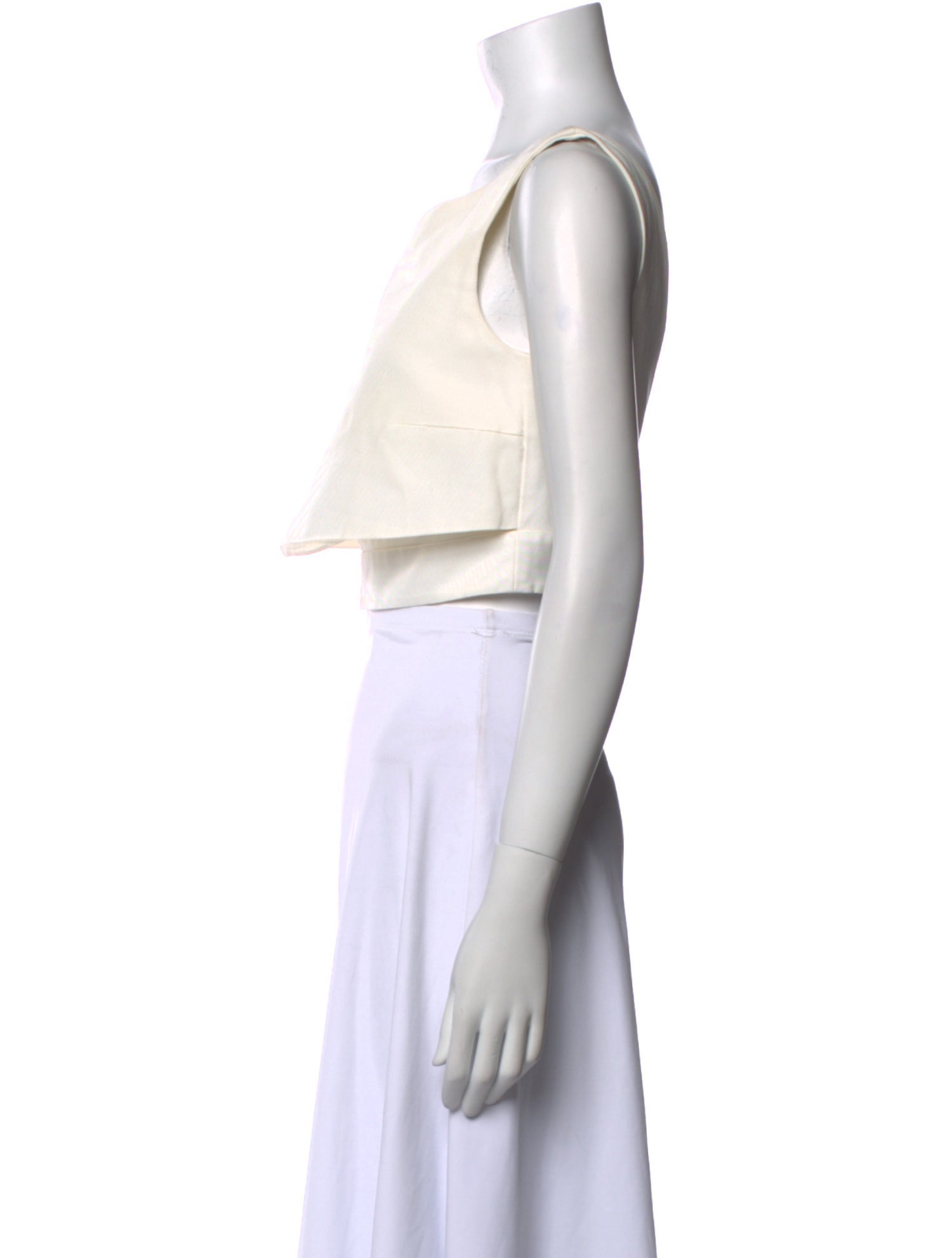 Alexander McQueen Bateau Neckline Sleeveless Crop Top