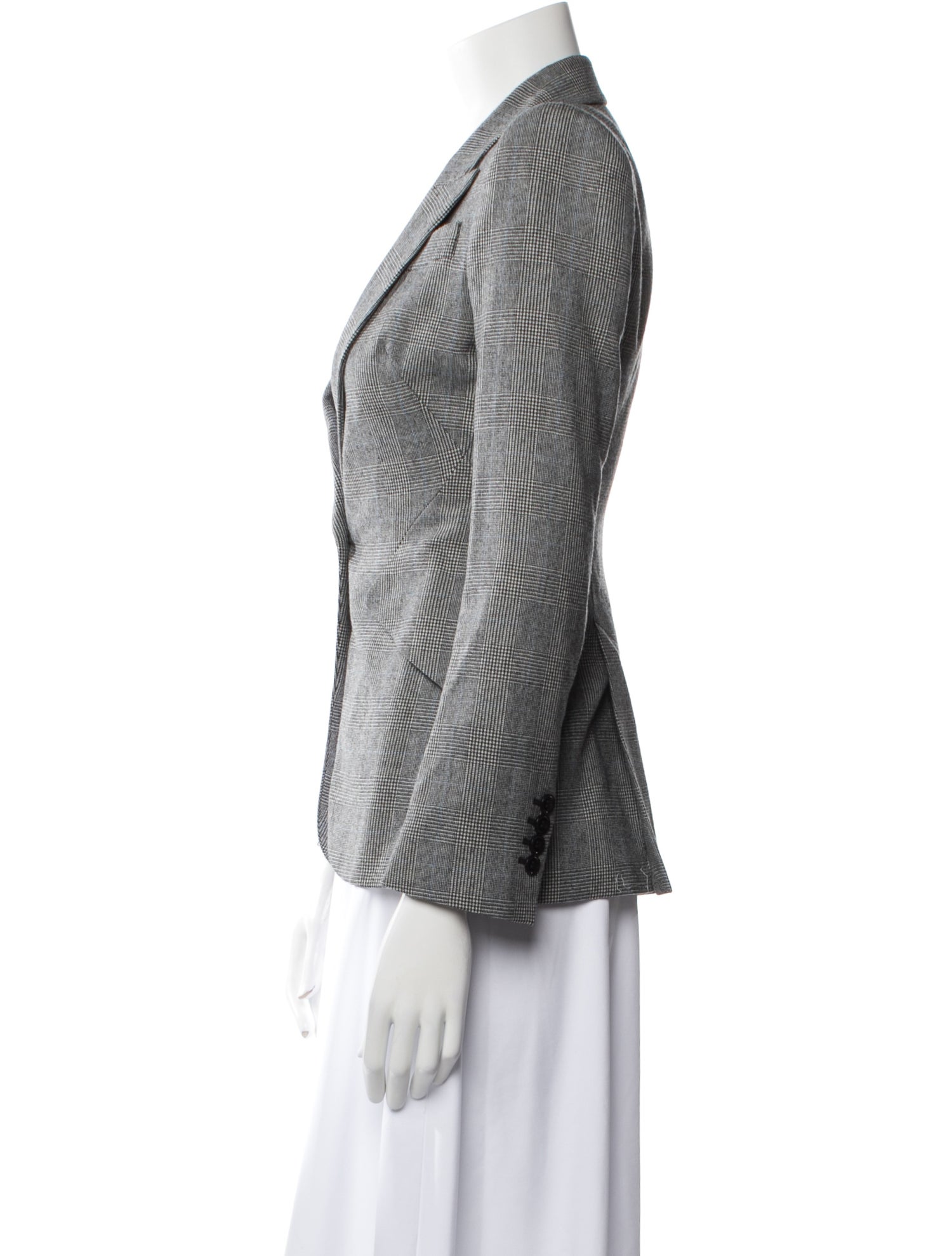 Alexander McQueen Virgin Wool Plaid Print Blazer