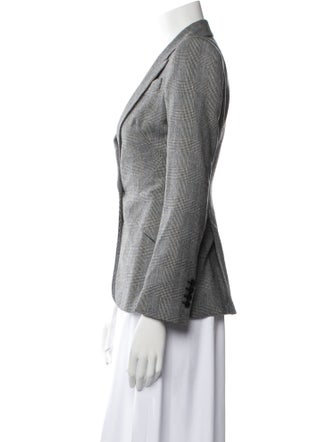 Alexander McQueen Virgin Wool Plaid Print Blazer