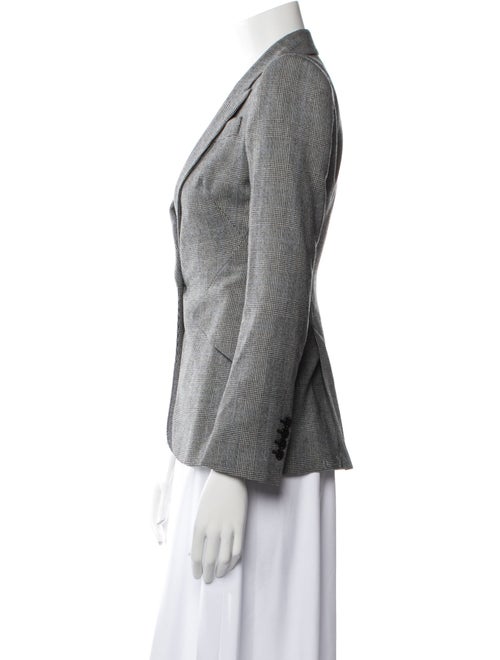 Alexander McQueen Virgin Wool Plaid Print Blazer