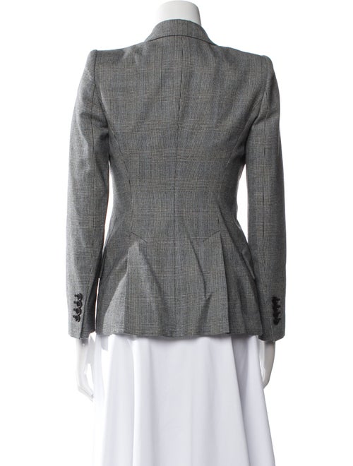 Alexander McQueen Virgin Wool Plaid Print Blazer