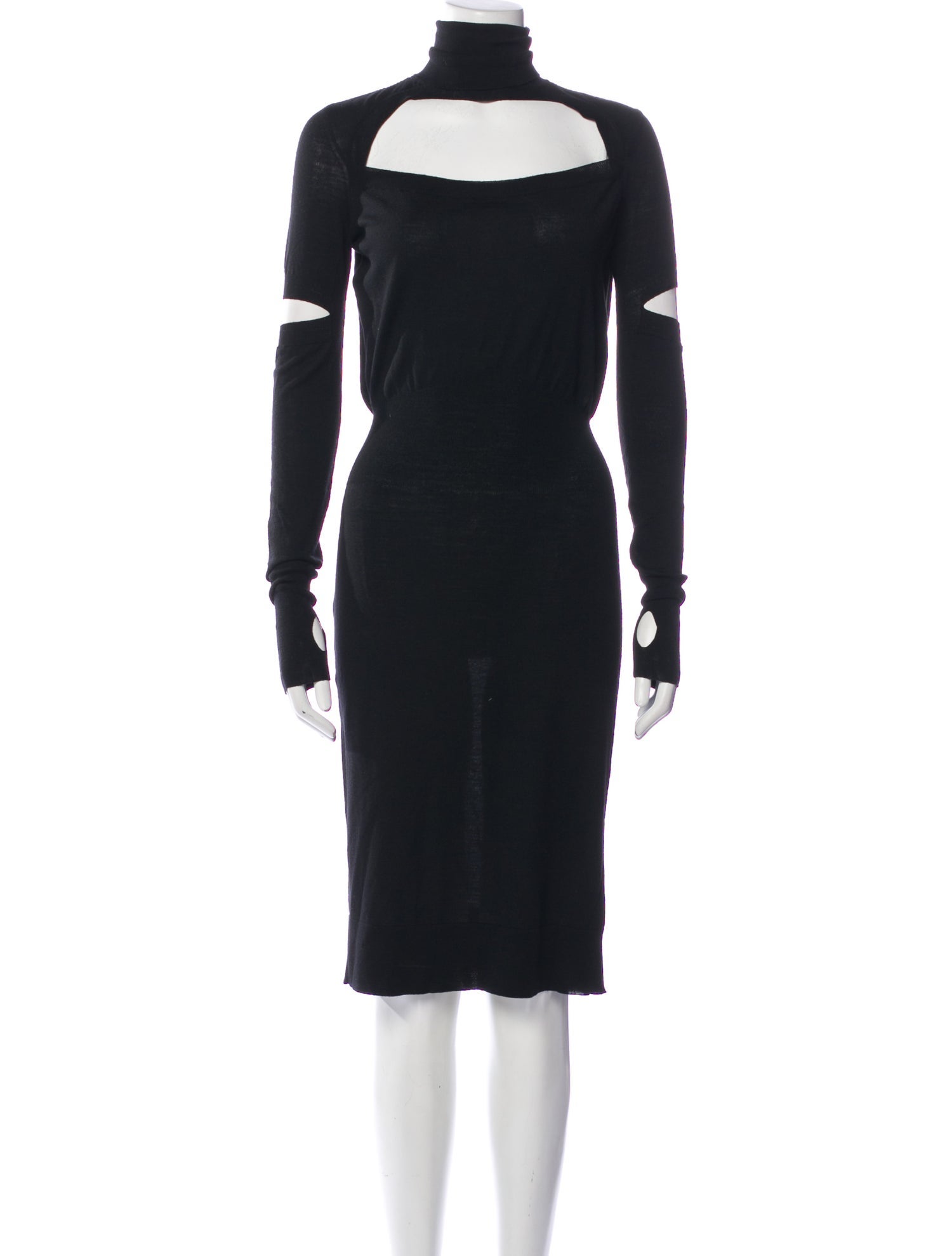 Alexander McQueen Wool Midi Length Dress