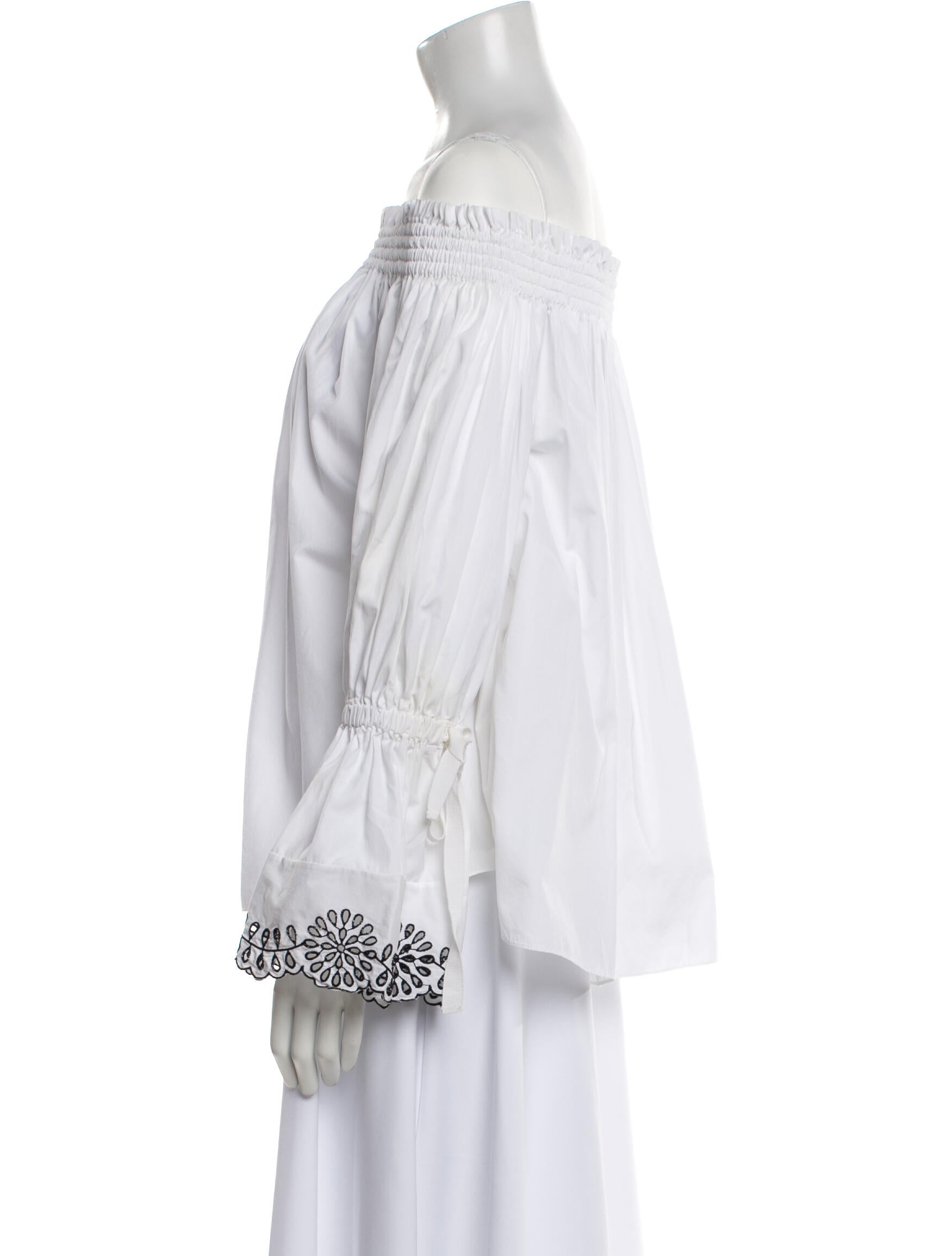 Alexander McQueen Off-The-Shoulder Long Sleeve Blouse