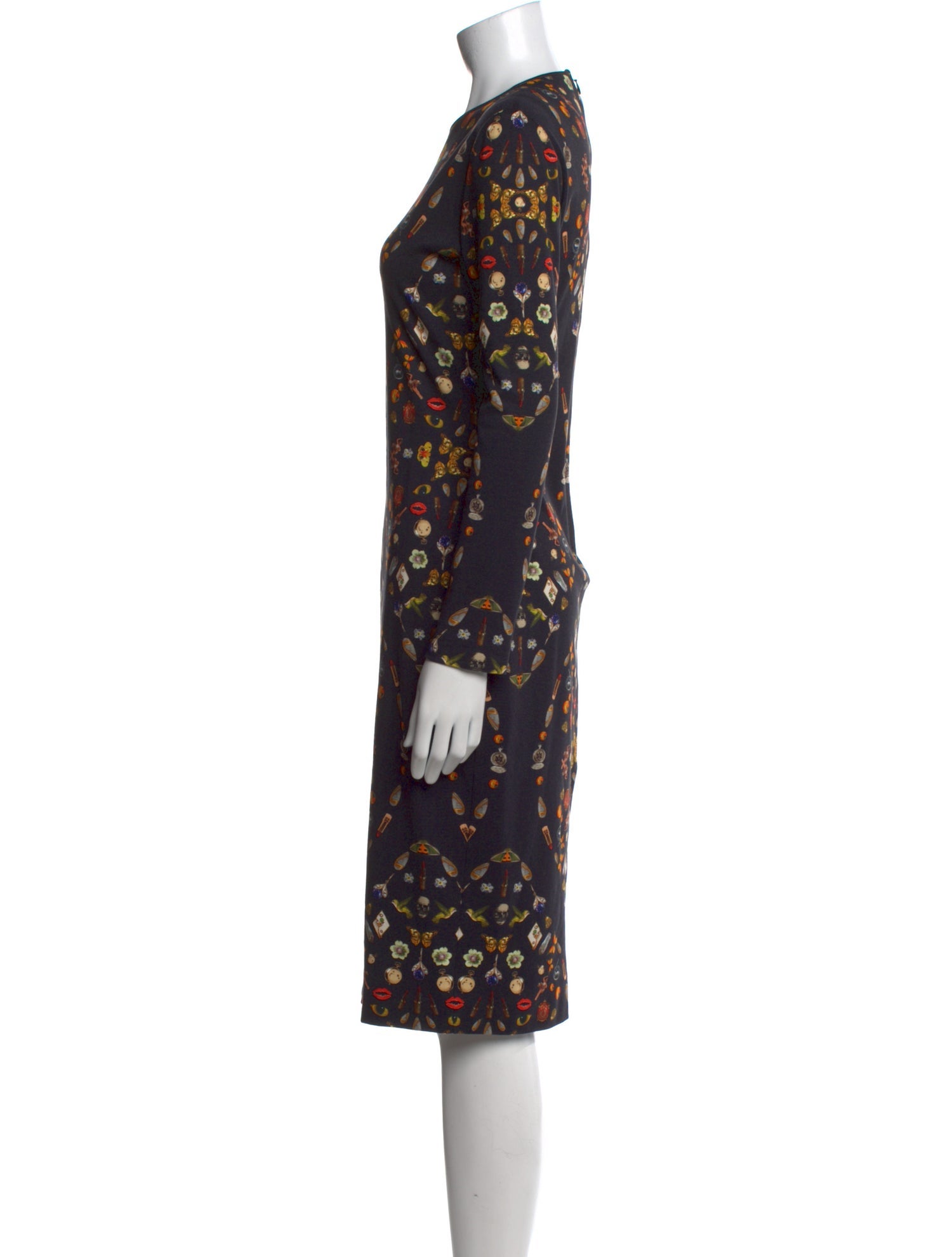 Alexander McQueen Printed Midi Length Dress