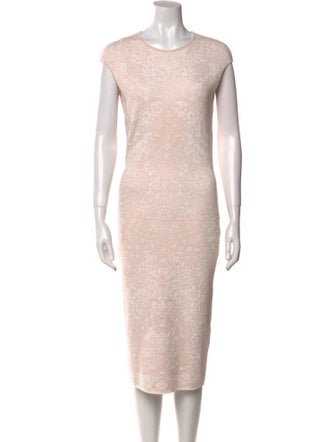 Alexander McQueen Crew Neck Midi Length Dress