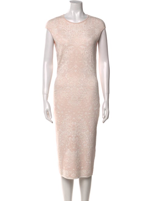 Alexander McQueen Crew Neck Midi Length Dress