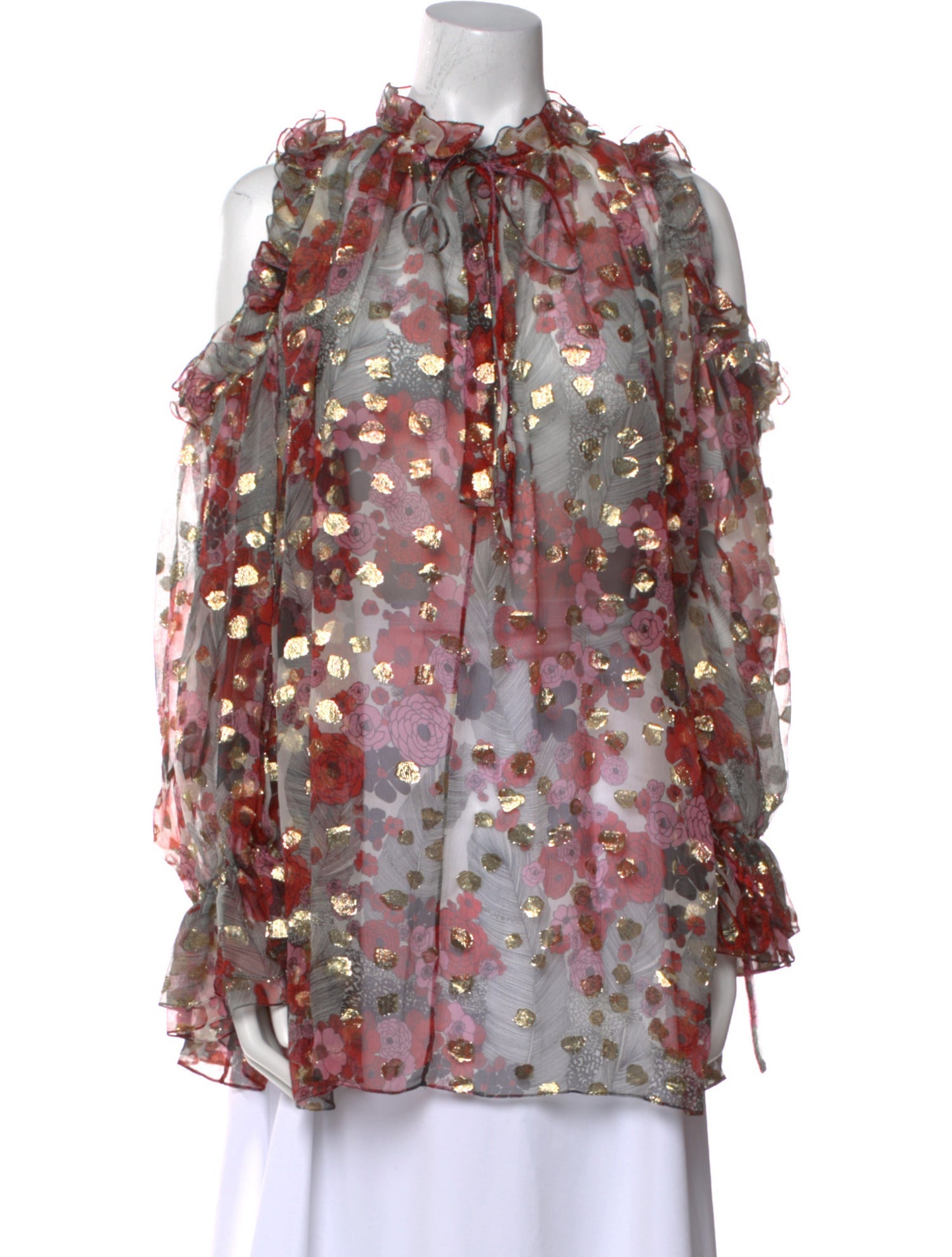 Alexander McQueen Silk Floral Print Blouse w/ Tags