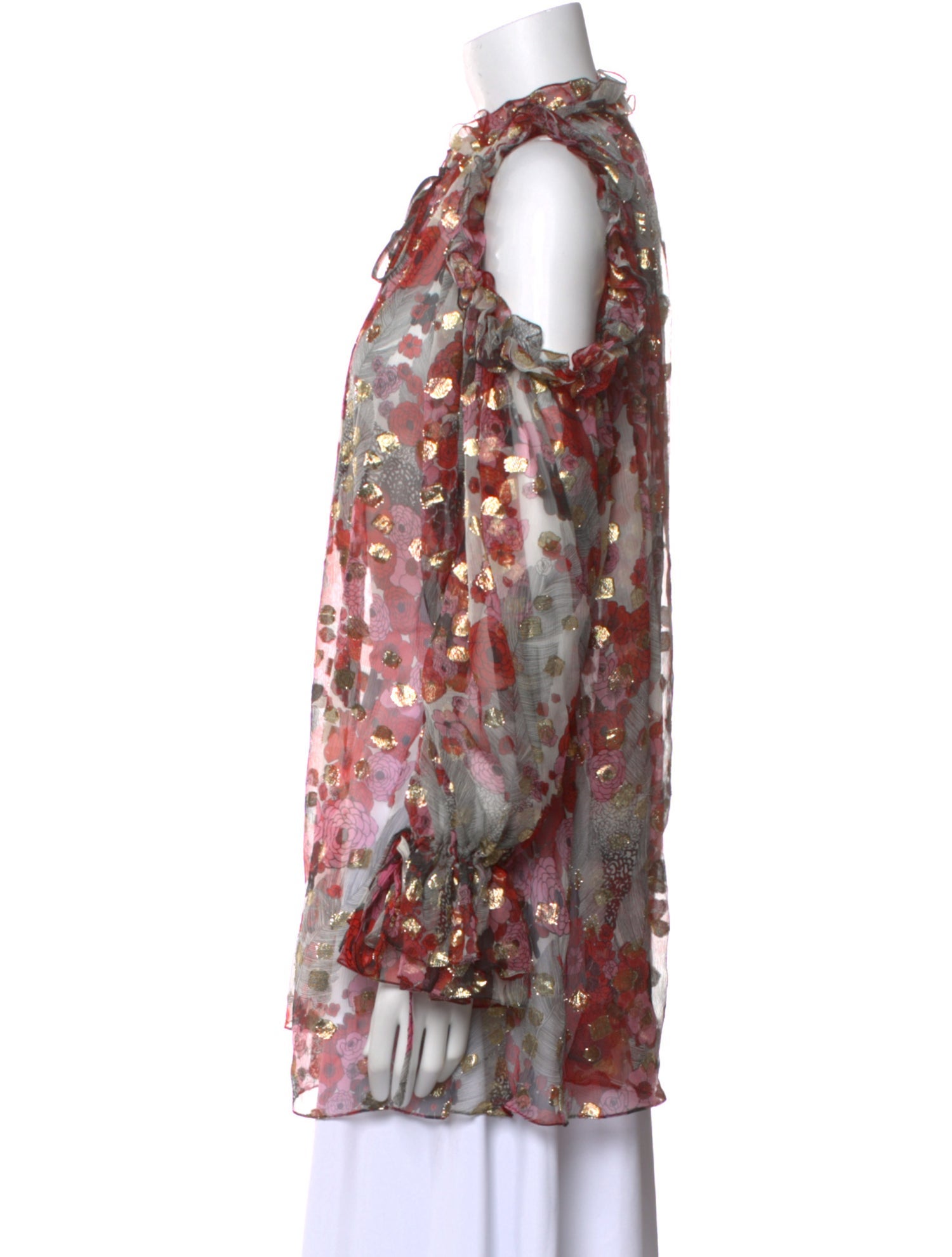 Alexander McQueen Silk Floral Print Blouse w/ Tags