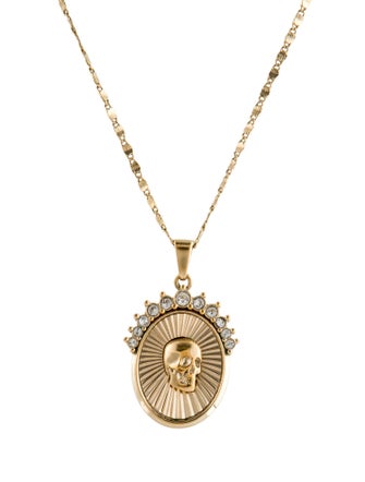 Alexander McQueen Crystal Skull Medallion Pendant Necklace