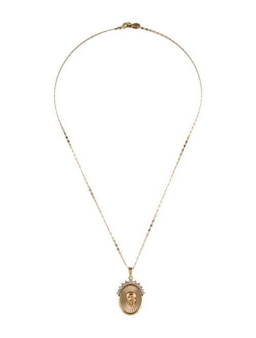 Alexander McQueen Crystal Skull Medallion Pendant Necklace