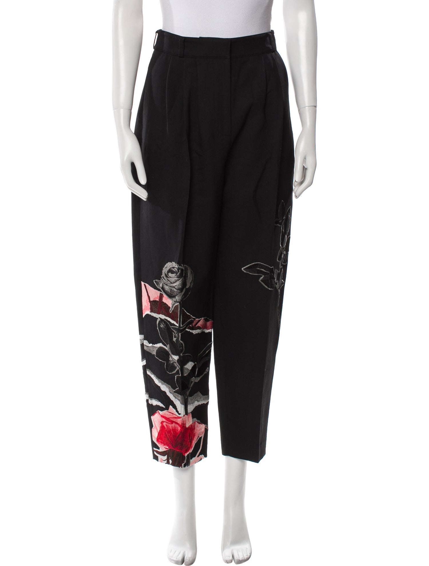 Alexander McQueen Wool Straight Leg Pants