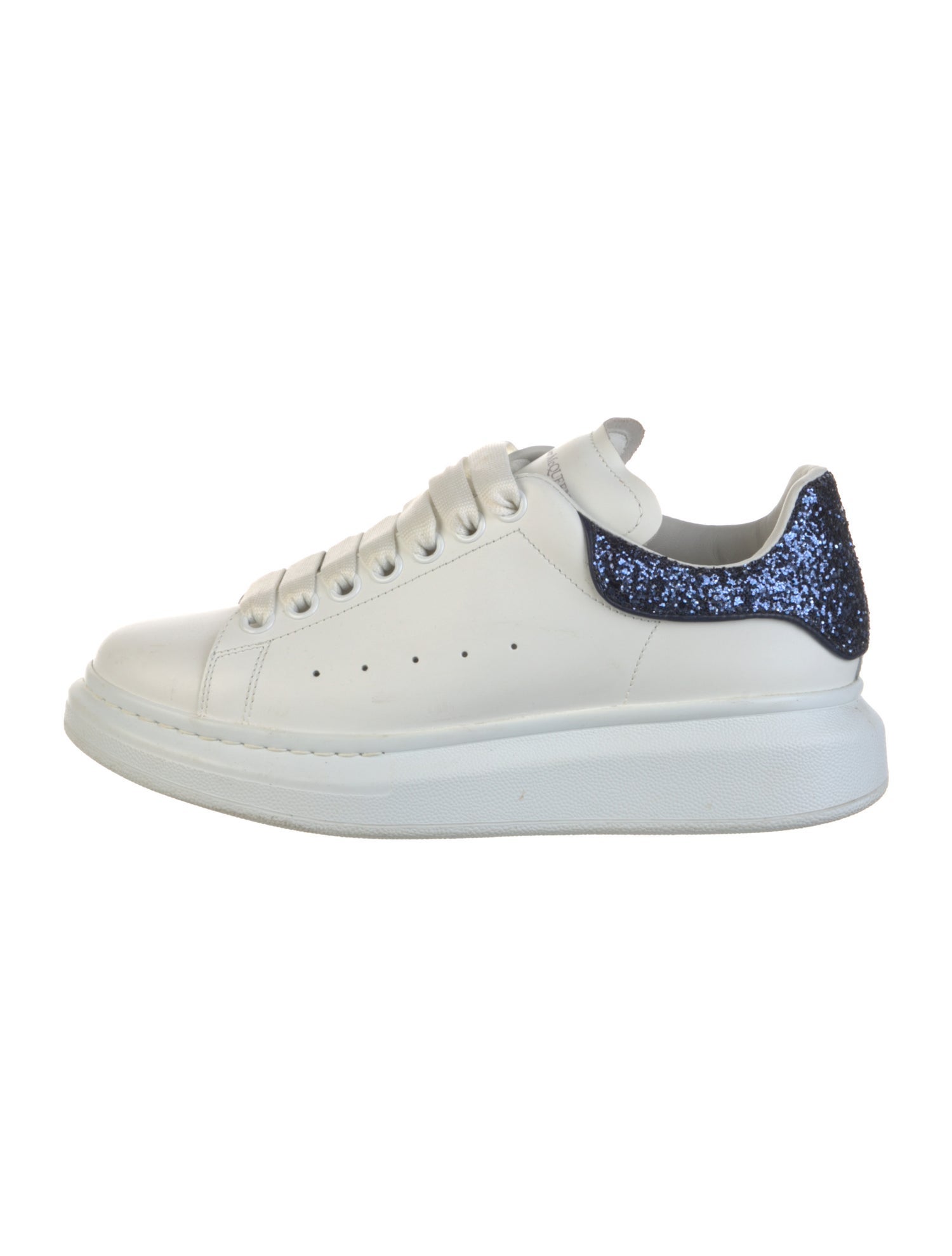 Alexander McQueen Leather Glitter Accents Sneakers