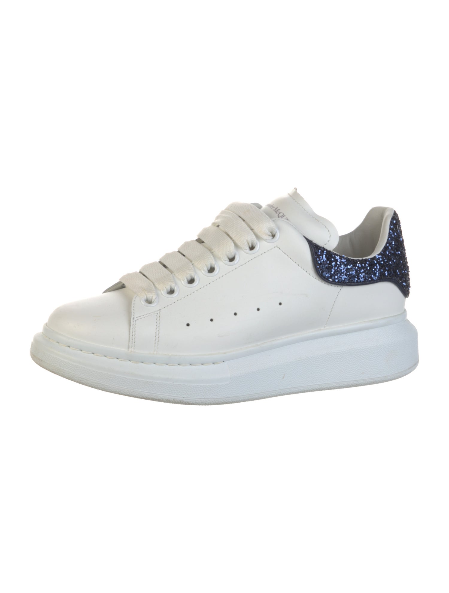 Alexander McQueen Leather Glitter Accents Sneakers