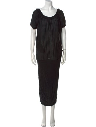 McQ Alexander McQueen Scoop Neck Midi Length Dress